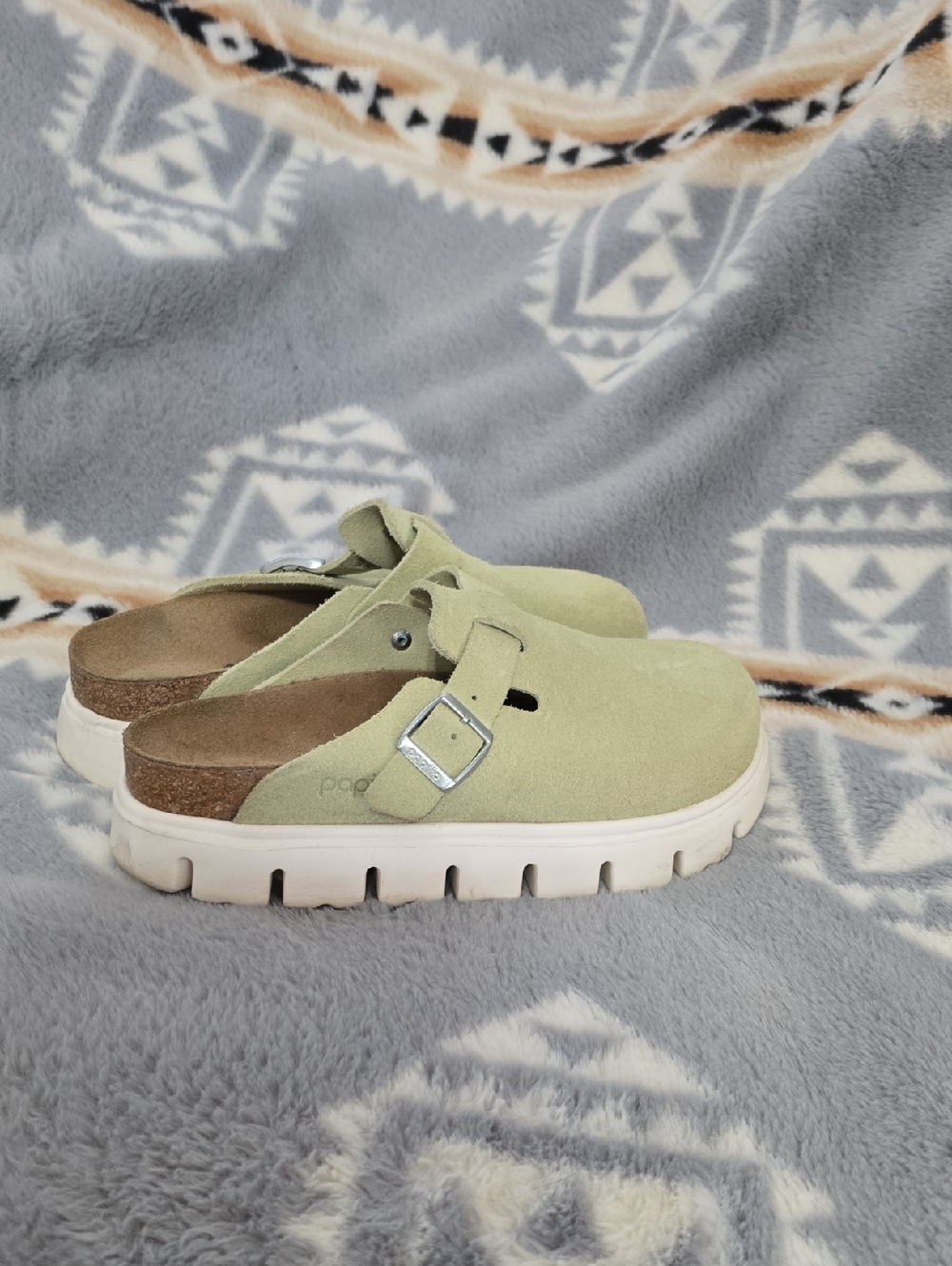 Women’s Birkenstock Papillio Green Suede Slip-On Clog